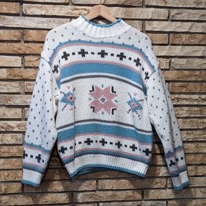 62 East Vintage Pastel 80s / 90s Ski Sweater in Size M